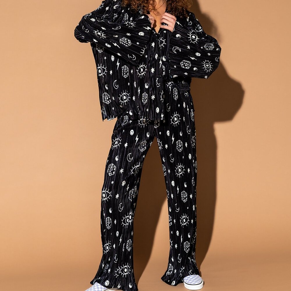 Dressed in LALA Black and White Celestial Pants & Jumpsuit